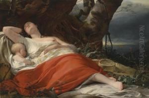 Sleepingfishwife by Friedrich Ritter von Amerling