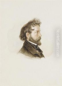 Portrait Of A Young Man With Beard by Friedrich Ritter von Amerling