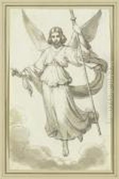 Angel Flying Over Clouds - view 1