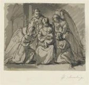 The Holy Family With Angels