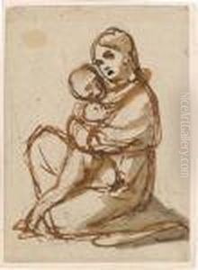 Mother And Child by Friedrich Ritter von Amerling