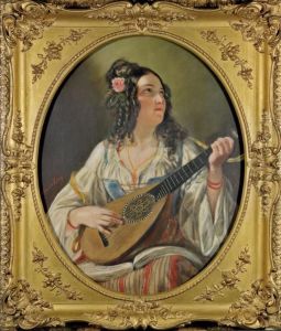 Beauty Playing A Lute