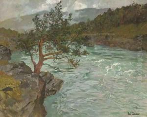 The River Otta, Norway by Fritz Thaulow