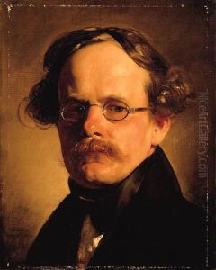 Portrait Of The Engraver Franz Xaver Stber,head-and-shoulders