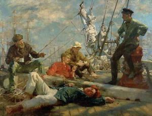 The Midday Rest Sailors Yarning, 1906 by Henry Scott Tuke