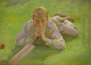 Henry Allen in Cricketing Whites by Henry Scott Tuke