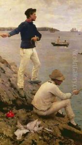 Fisher Boys, Falmouth, 1885 by Henry Scott Tuke