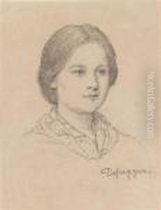 A Portrait Of A Young Peasant Girl by Franz Von Defregger
