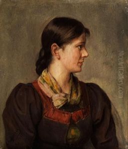 Bildnis Eines Jungenbauernmadchens by Franz Von Defregger