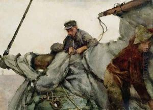 Working on the Sail, 1887 by Henry Scott Tuke