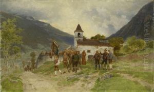 Andreas Hofer Mit Seinen Gefolgsleuten by Franz Von Defregger