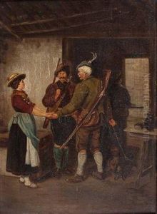 Abschied Zur Jagd by Franz Von Defregger