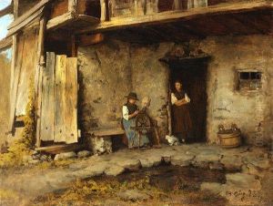 Bauerin Am Spinnrocken by Franz Von Defregger