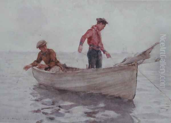 Boys fishing off Newlyn, 1920 - view 1