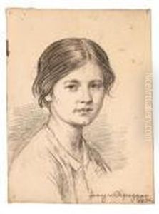 Portrait Eines Madchens by Franz Von Defregger