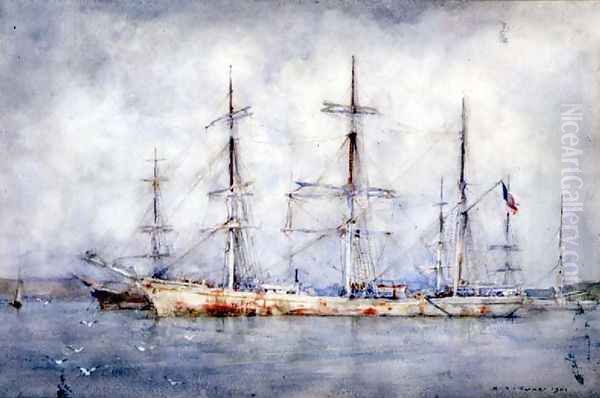 Schooner at Anchor by Henry Scott Tuke