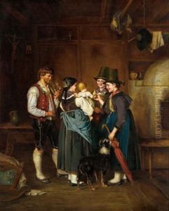 Der Besuch Der Tanten by Franz Von Defregger