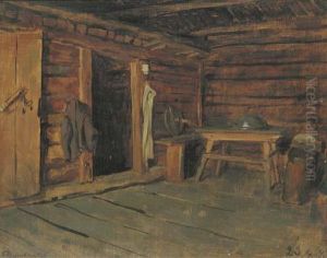 Eine Kasestube: A Cabin Interior by Franz Von Defregger
