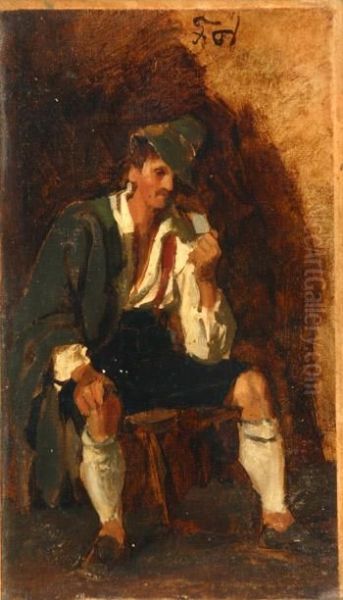 Portrait Of A Man Smoking A Pipe - view 1