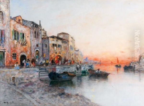 Vue De Venise Au Soleil Couchant - view 1