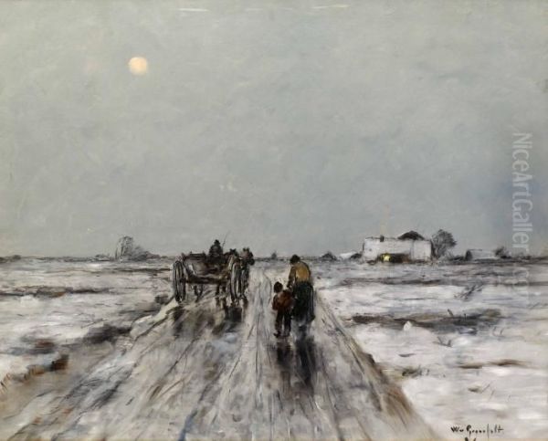Vinterlandskap Med Figurer - view 1