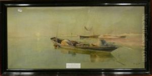 Bat Vid Strand. by Wilhelm von Gegerfelt