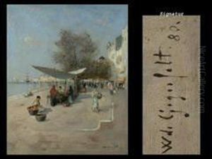 Ansicht Von Venedig Mit Marktszenen by Wilhelm von Gegerfelt