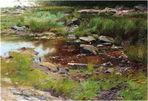 Gergerfelt , River Landscape, Signed, Oil On Canvas, 55 X 79 Cm.; 21 1/2 X 31 In Gergerfelt , River Landscape, Signed, Oil On Canvas, 55 X 79 Cm.; 21 1/2 X 31 In