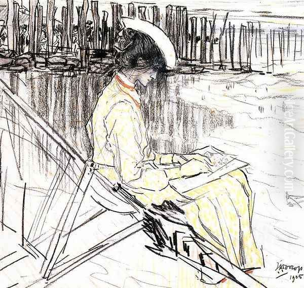 Portrait of Emma Bellwidt on the Beach at Domburg - view 1