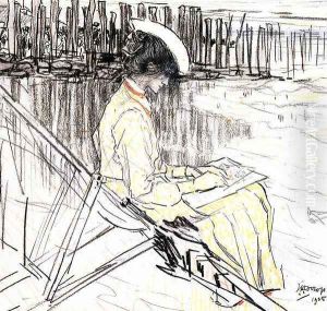 Portrait of Emma Bellwidt on the Beach at Domburg