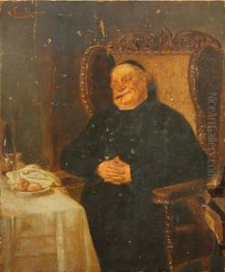 A Sleeping Monk With Cigar by Eduard Von Grutzner