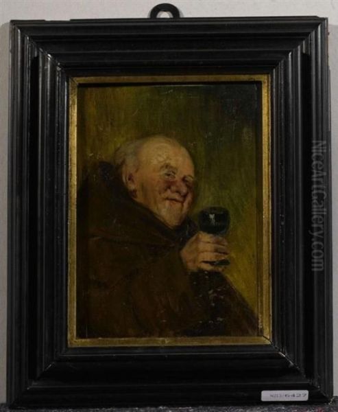 Monch Mit Einem Glas Wein. - view 1