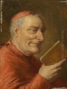 Lesender Kardinal. by Eduard Von Grutzner