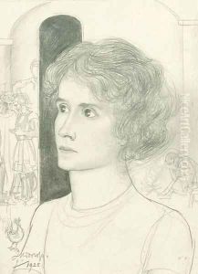 Portrait of a woman by Jan Toorop