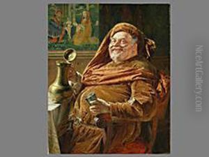 Falstaff Mit Grosser Weinkanne Und Becher by Eduard Von Grutzner