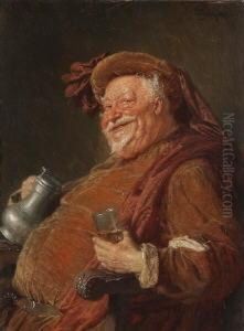 Falstaff Mit Groser Weinkanne Und
Becher. by Eduard Von Grutzner