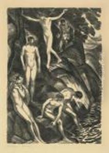 Junglinge An Der Quelle by Ludwig Von Hofmann