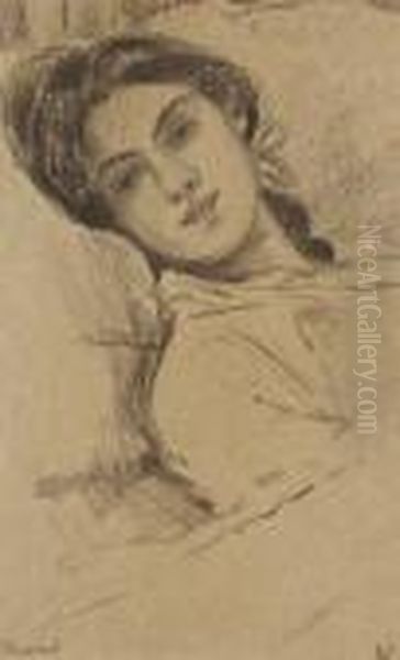 Portat Einer Jungen, Ruhenden Dame - view 1