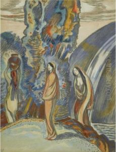 Frauen An Der Quelle (women By A Spring) by Ludwig Von Hofmann