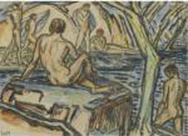 Sold For The Preservation Of The Ludwig Von Hofmann Research Archive And Collection
Badende (bathing) - view 1