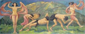 Dance On The Green Hill by Ludwig Von Hofmann