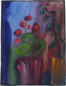 Stilleben (alpenveilchen Mit Sieben Roten Bluten) by Alexei Jawlensky