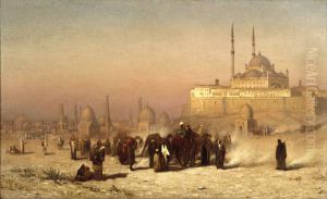 On the Way between Old and New Cairo, Citadel Mosque of Mohammed Ali, and Tombs of the Mamelukes by Louis Comfort Tiffany
