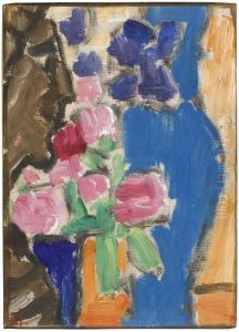 Stilleben: Blumenstilleben Mit Vase Und Figur (halbprofil) by Alexei Jawlensky