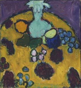 Stilleben Mit Gestickter Decke by Alexei Jawlensky