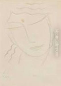Geneigter Frauenkopf. Frauenkopf Nach Rechts Geneigt by Alexei Jawlensky