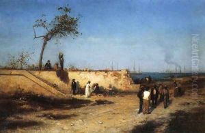 Fruit Vendors Under the Sea Wall at Nassau by Louis Comfort Tiffany