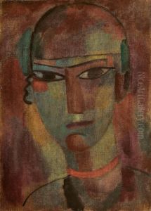 Mystischer Kopf: Weiblicher Kopf by Alexei Jawlensky