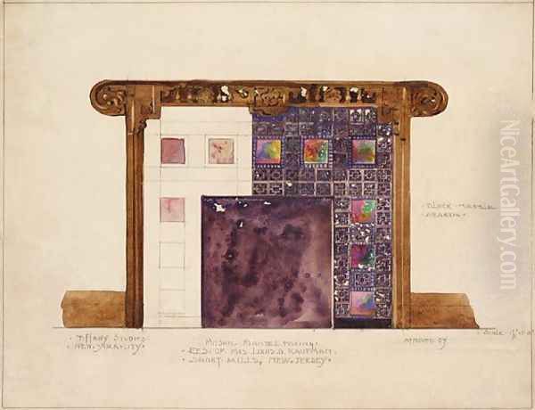 Design for Mosaic Mantel Facing in residence of Mrs. Louis G. Kaufman, Short Hills, New Jersey - view 1