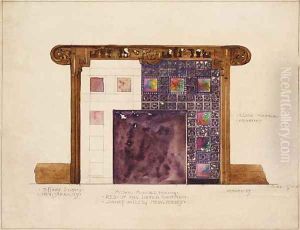 Design for Mosaic Mantel Facing in residence of Mrs. Louis G. Kaufman, Short Hills, New Jersey by Louis Comfort Tiffany